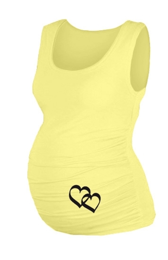 Be MaaMaa Top, tílko Dana s potiskem Srdíček  - žluté, vel. S/M; S/M