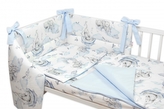 3-dílná sada Mantinel s povlečením Baby Nellys, Slon a Duha, modrá/bílá, 135 x 100 cm; 135x100