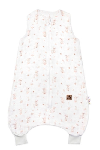 Mušelínový spací vak s nohavičkami GOOSE Baby Nellys Soft, 70cm, bílá, Husičky