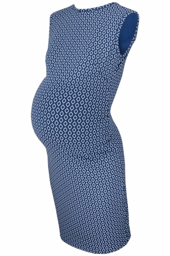 Těhotenské šaty ve sportovním stylu s velkým  výstřihem na zádech - jeans, vel. L