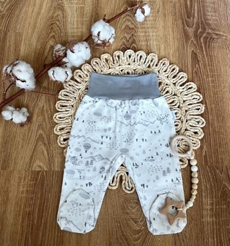 Kojenecké polodupačky Mamatti, Město, bílo/šedé, vel. 62; 62 (2-3m)