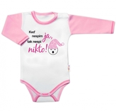 Body dl. rukáv s vtipným textem Baby Nellys, Keď nespím ja, tak nespí nikto, vel.80, holka; 80 (9-12m)
