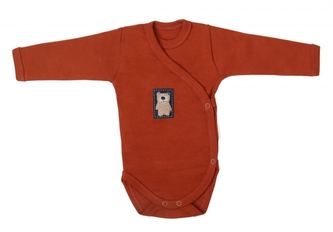 Mamatti Kojenecké body dl. rukáv, zapínání bokem, Hory - cihlové; 50 (0-1m)