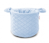 Koš na hračky Velvet prošívaný - sv. modrá