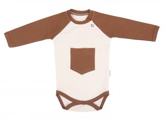 Mamatti Dětské body dl. rukáv Králíček - krémová, hnědá, vel. 86