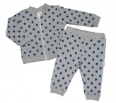 Bavlněná tepláková souprava Baby Nellys ® - Hvězdičky tm. modré/šedá