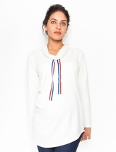 Be MaaMaa Těhotenské triko/mikina se stojáčkem Nova - bílé, vel. XL; XL (42)