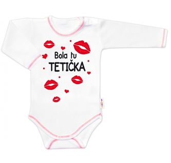Body dlouhý rukáv s vtipným textem Baby Nellys, Bola tu TETIČKA, vel. 62; 62 (2-3m) Body dlouhý rukáv s vtipným textem Baby Nellys, Bola tu TETIČKA, vel. 62; 62 (2-3m)