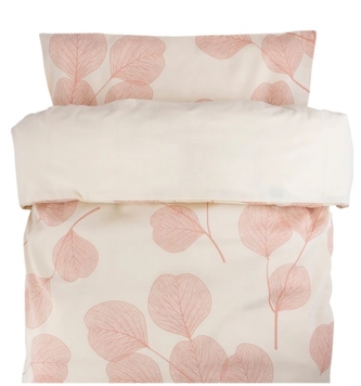 Povlečení do postýlky, kočárku 2D sada bavlna - Leafs, Lullaby Planet, ecru/růžová
; 70x100/40x45cm