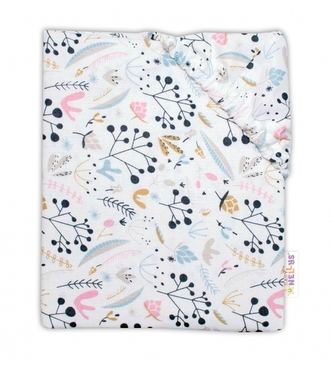 Baby Nellys bavlněné prostěradlo do postýlky Jeřabina  - bílá, 140 x 70 cm ; 140x70