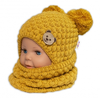 Pletený nákrčník/komínek  - hořčicový; univerzální