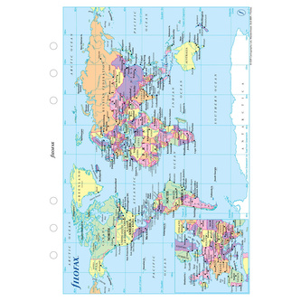Filofax, Mapa světa pro diáře, A5, mapa