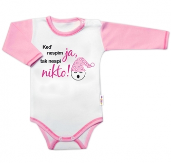 Body dlouhý rukáv s vtipným textem Baby Nellys, Keď nespím ja, tak nespí nikto, holka; 56 (1-2m) Body dlouhý rukáv s vtipným textem Baby Nellys, Keď nespím ja, tak nespí nikto, holka; 56 (1-2m)