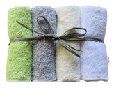 Sada froté žínek Baby Nellys ®, neutrální motiv, 4 ks, zelená