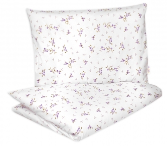 Bavlněné povlečení, 2D 140x200/70x80 - Levandule, Baby Nellys, bílá/fialová; 140x200/70x80cm