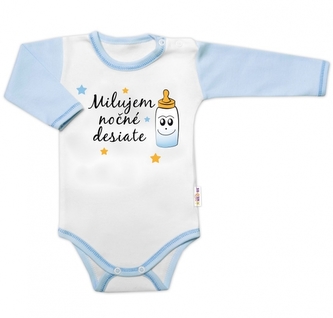 Body dl. rukáv s vtip. textem Baby Nellys, Milujem nočné desiate, kluk; 56 (1-2m) Body dl. rukáv s vtip. textem Baby Nellys, Milujem nočné desiate, kluk; 56 (1-2m)