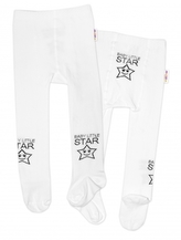Baby Nellys Dětské punčocháče bavlněné, Baby LITTLE STAR, bílé, 1ks, vel. 92/98; 92/98 (18-36m)