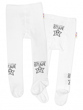Baby Nellys Dětské punčocháče bavlněné, Baby LITTLE STAR, bílé, 1ks, vel. 92/98; 92/98 (18-36m)