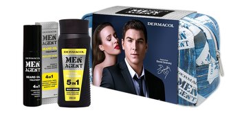 Dermacol Men Agent sprchový gel 5v1 250 ml + pečující olej Beard Oil 4in1 50 ml + kosmetická taška