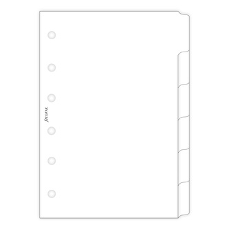 Filofax, náplň Kapesní, rozřazovač bílý, 6 záložek