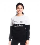 Těhotenské a kojící triko/mikina Fabulous, dlouhý rukáv, černo-světle šedá, vel. L; L (40)