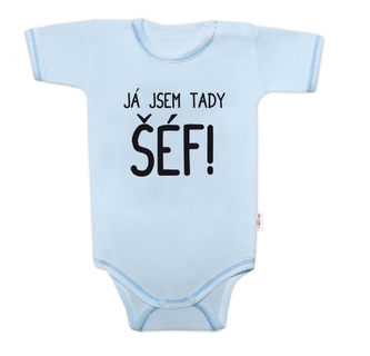 Body krátký rukáv s vtipným textem Baby Nellys, Já jsem tady ŠÉF! vel. 74; 74 (6-9m) Body krátký rukáv s vtipným textem Baby Nellys, Já jsem tady ŠÉF! vel. 74; 74 (6-9m)