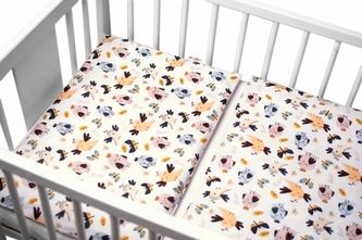 2-dílné bavlněné povlečení Ptáčci a Vážky - bílá, 120x90 cm; 120x90