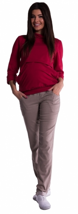 Be MaaMaa Těhotenské kalhoty - béžové vel. XL; XL (42)