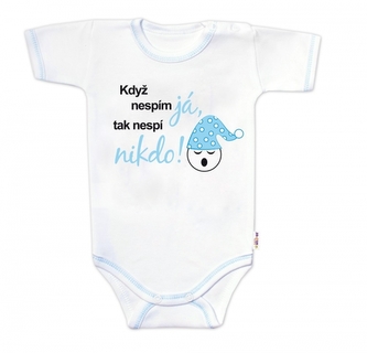 Body kr. rukáv s vtipným textem Baby Nellys, Když nespím já, tak nespí nikdo!,vel.80, kluk; 80 (9-12m) Body kr. rukáv s vtipným textem Baby Nellys, Když nespím já, tak nespí nikdo!,vel.80, kluk; 80 (9-12m)