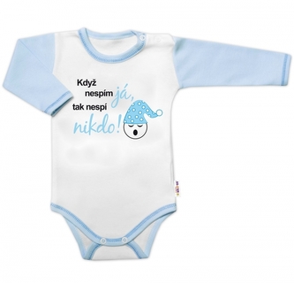 Body dl. rukáv s vtipným textem Baby Nellys, Když nespím já, tak nespí nikdo! vel. 86,kluk; 86 (12-18m) Body dl. rukáv s vtipným textem Baby Nellys, Když nespím já, tak nespí nikdo! vel. 86,kluk; 86 (12-18m)