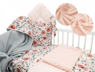 Baby Nellys 6-ti dílná výhodná sada s dárkem sada pro miminko,135x100 cm - Begónie; 120x90