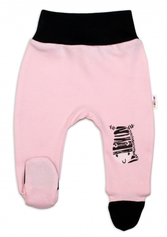 Baby Nellys Kojenecké polodupačky, růžové - Zebra, vel. 80; 80 (9-12m)