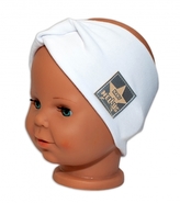 Baby Nellys Hand Made Bavlněná čelenka - dvouvrstvá, bílá, 104/116; 104-116 (4-6r)