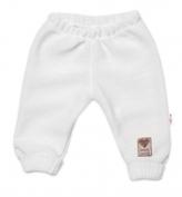 Pletené kojenecké kalhoty Hand Made Baby Nellys, bílé; 56/62 (0-3m)
