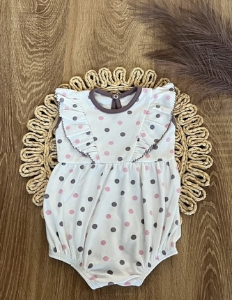 Body s nohavičkami Mamatti, Puntík - smetanové s potiskem; 62 (2-3m)