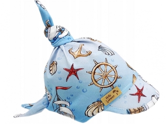 Dětský bavlněný šátek s kšiltem na zavazování, Premium Baby Nellys, kormidlo; 68-86 (6-18m); 92/98 (18-36m)