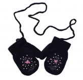 Zimní dívčí rukavičky se šňůrkou Micka - granátové, vel. 110; 110 (4-5r)