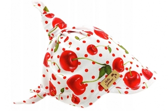 Dětský bavlněný šátek s kšiltem na zavazování, Premium Baby Nellys, třěšničky; 68-86 (6-18m); 92/98 (18-36m)