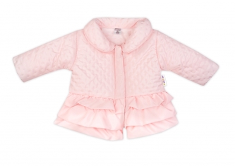 Baby Nellys Dětská přechodová bundička  s volánky, světle růžová, vel. 80; 80 (9-12m)
