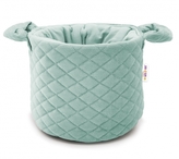 Koš na hračky Velvet prošívaný - tm. mátová