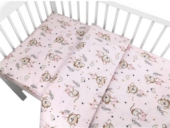 Povlečení do postýlky, bavlna, 2D sada, Little Balerina - růžová, 135 x 100 cm; 135x100