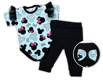 G-baby 2-dílná sada body kr. rukáv, legíny Minnie - mátová; 68 (3-6m)