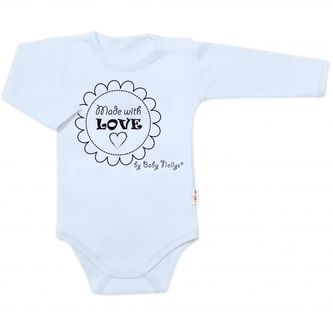 Body dlouhý rukáv Made with love, Baby Nellys, světle modré; 56 (1-2m)