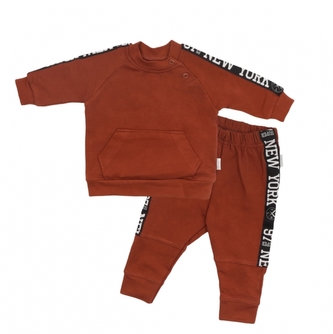 Mamatti Dětská tepláková souprava zapínání na boku, Baby Fox - hnědá, vel. 110; 110 (4-5r)