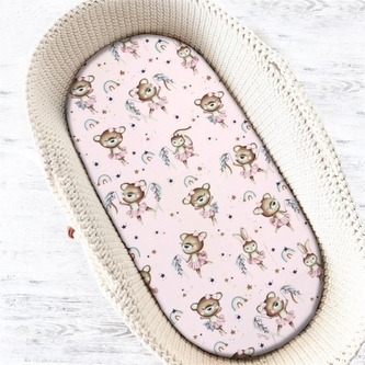 Prostěradlo do kočárku, koše, bavlna, Little Balerina - růžové; 90x40