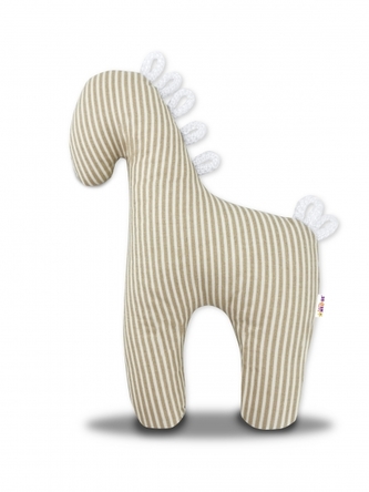 Baby Nellys Bavlněné chrastítko Koník, proužek - béžový