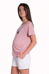 Be MaaMaa Těhotenské,bavlněné kraťasy s odpáratelným pásem - bílé, vel. XL; XL (42)