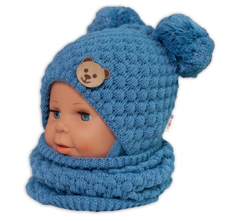 Pletený nákrčník/komínek  - modrý, BABY NELLYS; univerzální