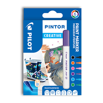 Pilot, Sada 6 ks Akrylový Akrylový Popisovač Pintor, (EF) extra tenký, creative