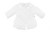 Baby Nellys Kojenecká přechodová bundička  s volánky, bílá, vel. 68; 68 (3-6m)